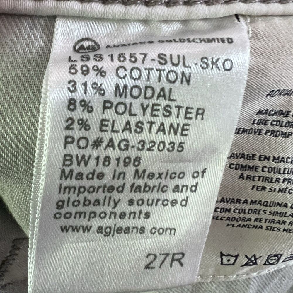 Adriano Goldschmeid The Prima Crop Mid-Rise Cigarette Jeans Stretch Women's 27R - Picture 10 of 10